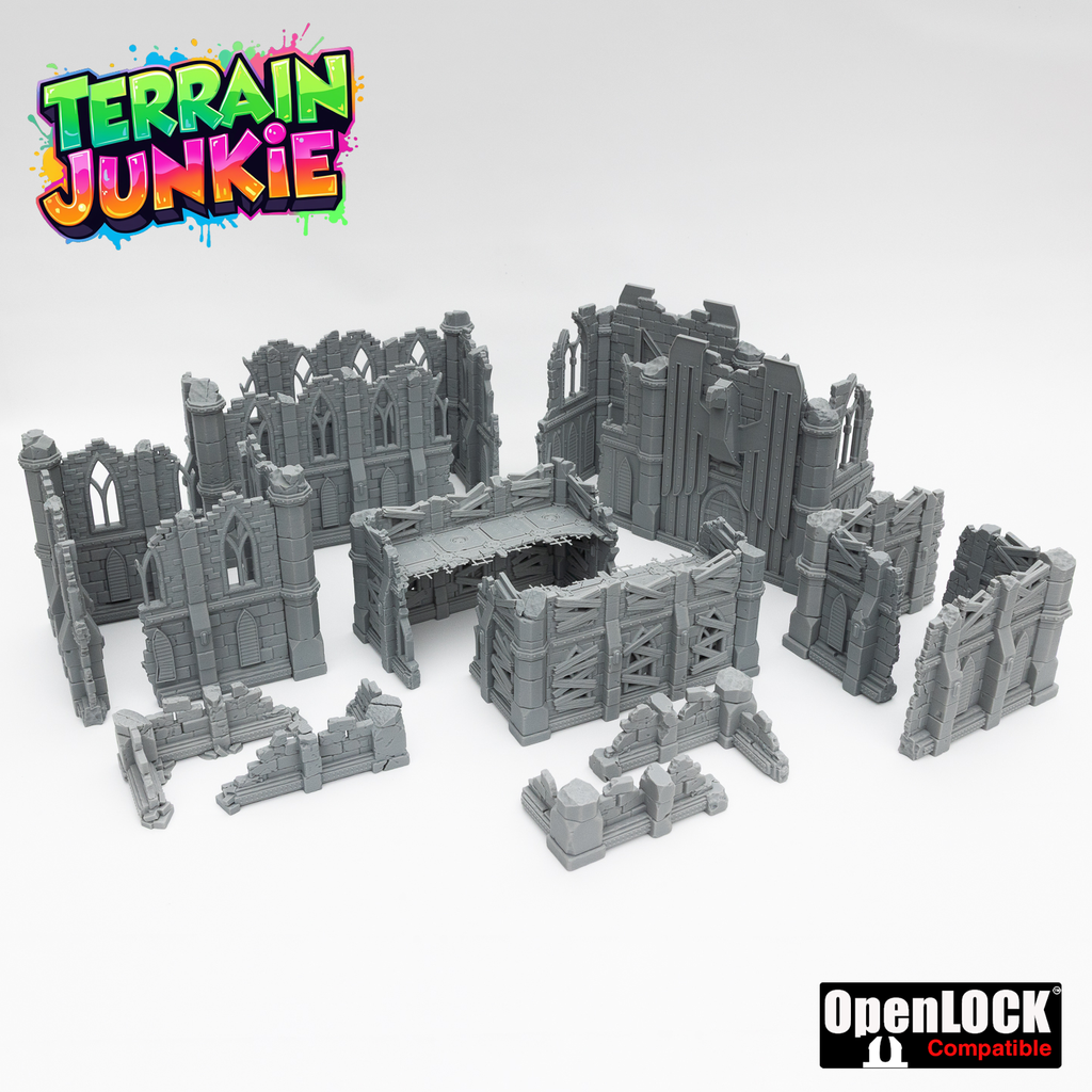Unpainted - Modular Warhammer 40k Terrain – SciFi Gothic Set - Chapter Approved