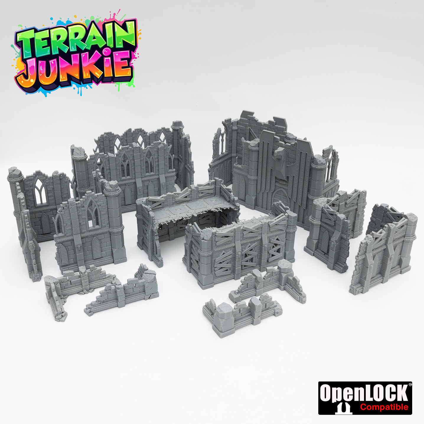 Unpainted - Modular Warhammer 40k Terrain – SciFi Gothic Set - Chapter Approved
